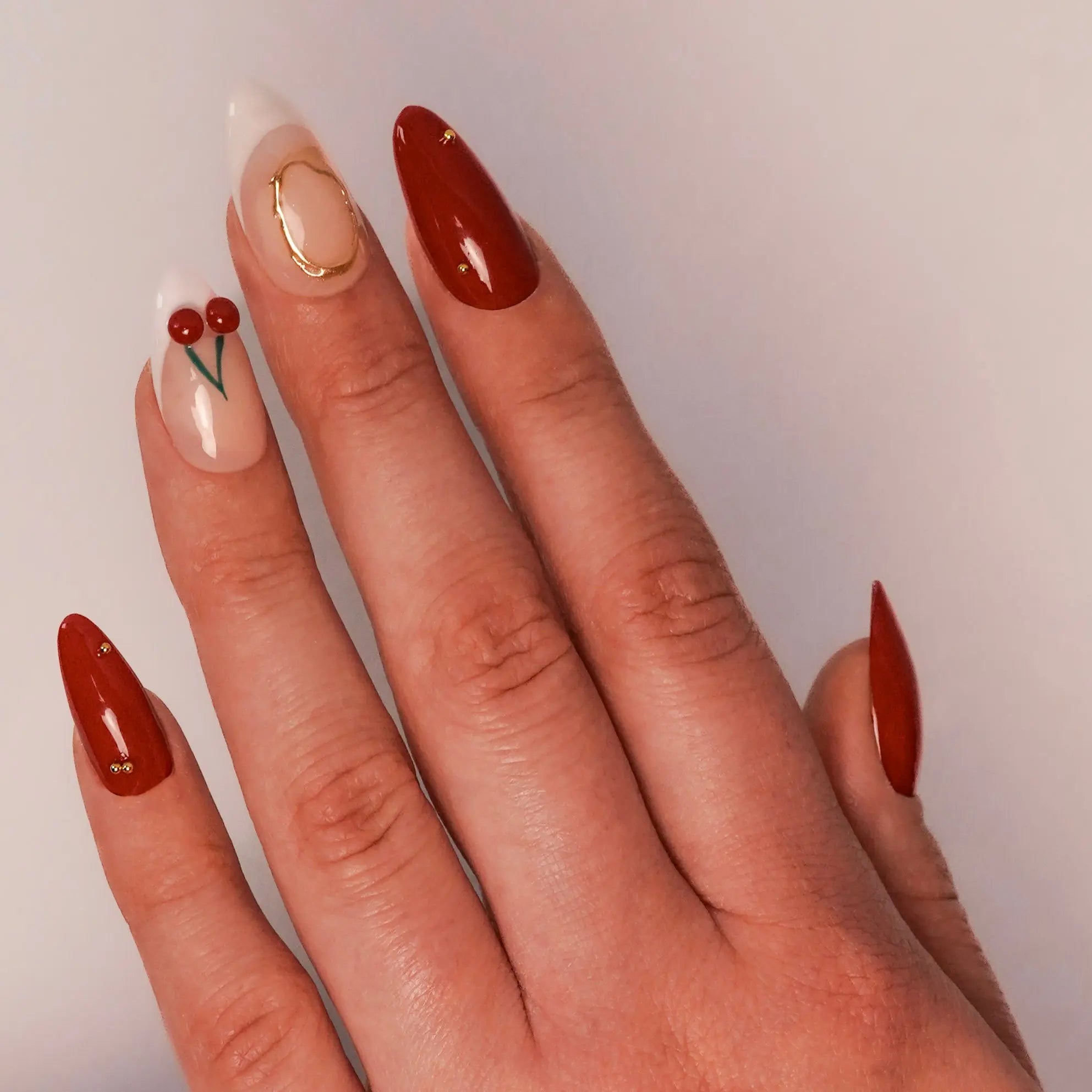 Golden Cherry Alma Nails