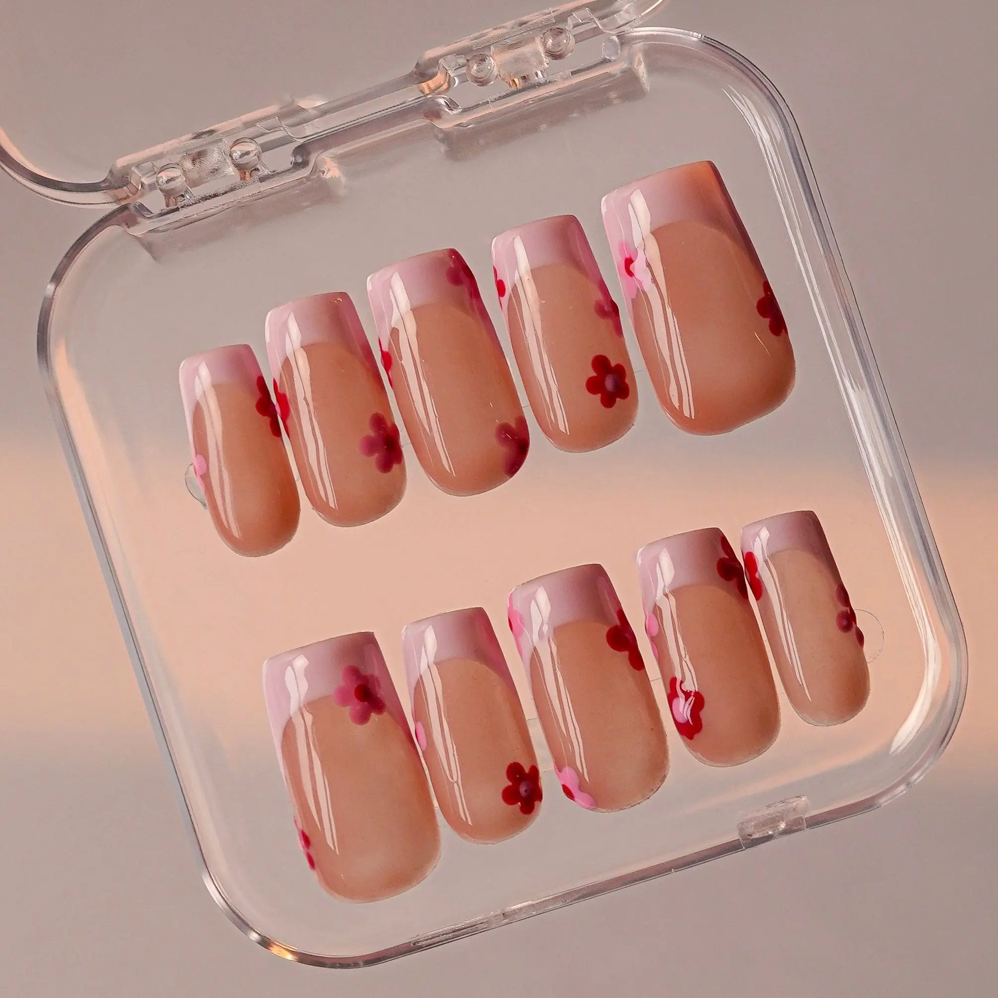 Pink Flowers Alma Nails