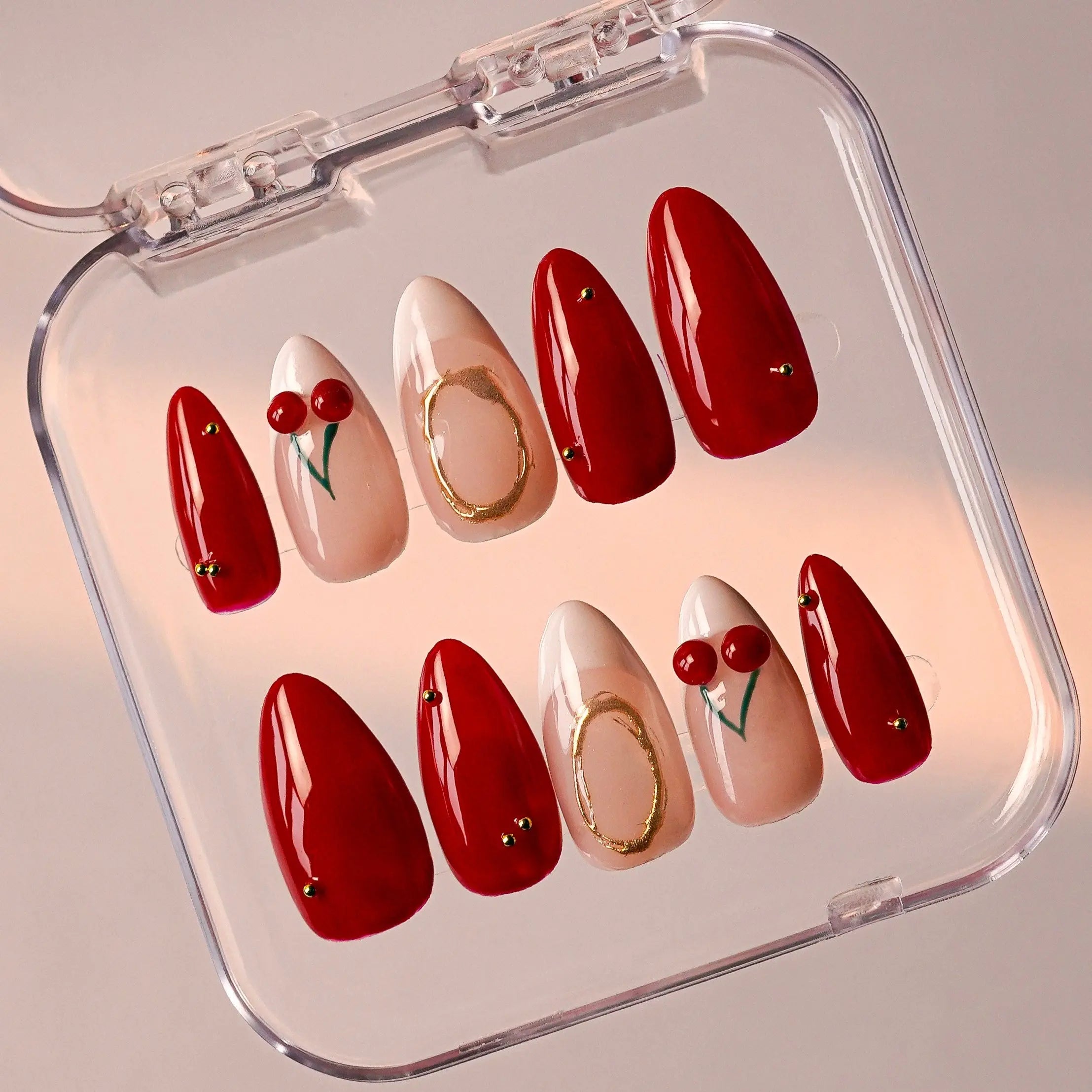 Golden Cherry Alma Nails